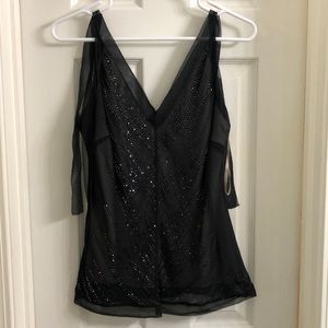 Express black beaded tank
